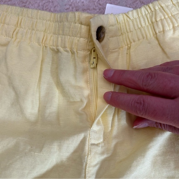 NWT Janie and Jack Pale Yellow Bermuda Shorts Size 8 Linen Cotton Blend - Picture 5 of 11